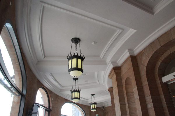 Gips-Kalk-Rabitzdecke mit Profilen und Kreiszügen, Schauspielhaus, Dresden