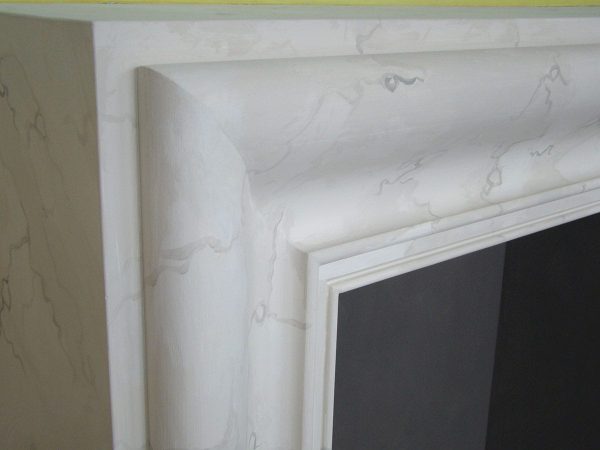 Marmorierung einer Kaminfassade, Zwinger Dresden